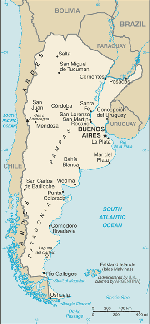 Kartta: Amerikka / Argentiina