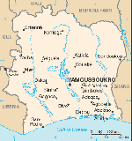 Kartta: Afrikka / Cte d'Ivoire