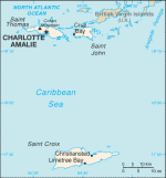 Kartta: Karibia / Yhdysvaltain Neitsytsaaret
